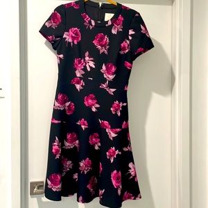 Kate Spade black pink floral dress in size 6. Fully lined